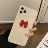 Ins 3D Bow Phone case For iphone Xr xs max x 11 12 mini pro max 7 8 plus silicone cover cute butterfly capa shell funda