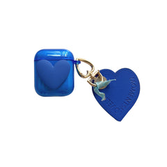 Love blue 3d heart silicone soft pendant earphone case for apple airpod pro 1 2 3 charging box wireless bluetooth capa cover