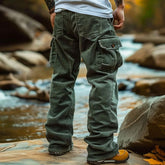 Hearujoy American Vintage Corduroy Pants For Men Foot Elastic Windproof Design Big Pocket Cargo Pant Autumn Winter Casual Loose Trousers