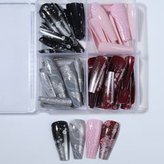 YICKYUE - 96pcs extra long ballet nails, press nails, nail patches, fake nails, Y2K nails, nail kits, removable, reusable, acrylic nails