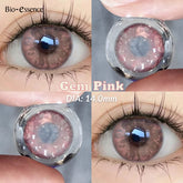 YICKYUE - 1Pair Colored Contact Lense with Prescription Natural Blue Korean Big Eyes Contact Yearly Use Pupils
