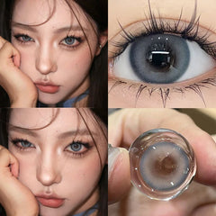 YICKYUE - 2pcs Green Color Contact Lenses With Myopia Degree-0.00~ -8.00 Blue Nature Beauty Pupil Makeup Brown Eye Free Shipping
