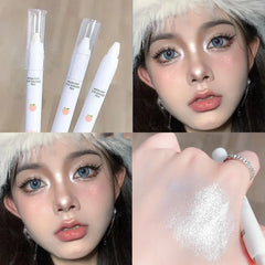 YICKYUE - Pearl White Lying Silkworm Highlighter Pen Matte Glitter Eyes Head Brightening High-gloss Eyeliner Pencil Korean Makeup Cosmetic