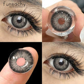 Color Contact Lenses for Eyes 1 Pair Gray Fashion Cosmetic Lenses Green Pupils Gray Natural Eye Contacts Women Eye Lens