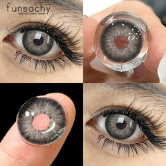 Color Contact Lenses for Eyes 1 Pair Gray Fashion Cosmetic Lenses Green Pupils Gray Natural Eye Contacts Women Eye Lens