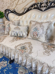 European Lace Sofa Cover Recliner Chair Cover High-grade Anti-slip Modern Four Seasons Universal L-shape Leather Sofa Cushion