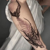 YICKYUE - Herbal Shark Tattoo Stickers for Women Man Art Temporary Tattoos Lasting Waterproof Punk Angel Flower Fake Tattoo Stickers