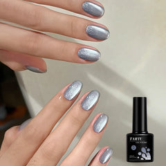 YICKYUE - Cat Eye Gel Nail Polish, 8ml Soak Off LED/UV, Green Blue Nude Purple Holographic Glitter Nail Art,for Home Salon Gift for Women