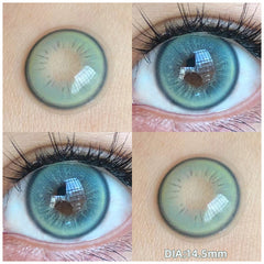 YICKYUE - 1 Pair(2pcs) Myopia Contact Lenses for Eyes Pupils Prescription Lenses With Diopters Fashion Blue Green Eye Color Lenses