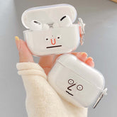 Funny face soft silicone cute cover clear earphone case for air pod 1/2 Bluetooth wireless charging box for apple airpod pro 3
