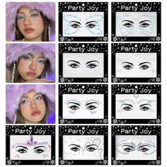 1 Sheet Glitter Face Jewels Stickers Diamond Party Makeup Body Art Eyeliner Jewelry Sticker Eyes Tattoos Rhinestones Beauty