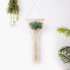 Macrame Wall Hanging Boho Decor Macrame Tapestry Indoor Flower Decoration Hanging Basket for Bedroom Living Room Wedding Decor