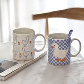 Ins Korean Cute Cartoon Duck Mug Girl Breakfast Milk Coffee Oat Cup Office Water Cup