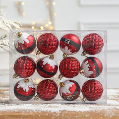12Pcs/Box 6cm Red Blue Plastic Christmas Ball Santa Claus Christmas Tree Hanging Ornament Home Party Xmas New Year Navidad 2023