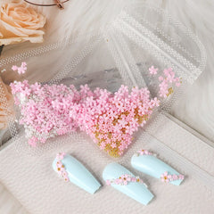 200pcs Acrylic Pink White Flower Mixed Size Rhinestones Silver Gold Gem Nail Art Decoration Manicures Tool For DIY Nail Designs