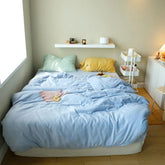 Yickyue Milk Fleece Bedding Set Candy Color Home Linens Korean Style Bedclothes Warm Flat Sheet Pillowcase Solid Flannel Velvet Thicken