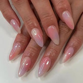 Yickyue Colored Halo Dyeing Wearable Nail Art Fashion Almond Shape Fake Nails Detachable Finished False Nails Press on Nails with Glue