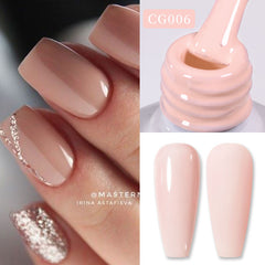 YICKYUE - Nude Series Gel Nail Polish Glitter Nail Art Semi Permanent Varnish Soak Off Base Gel Top Coat 10ml Manicure l