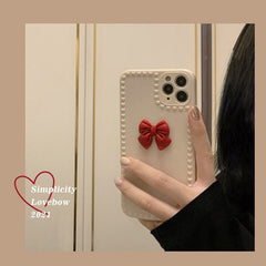 Ins 3D Bow Phone case For iphone Xr xs max x 11 12 mini pro max 7 8 plus silicone cover cute butterfly capa shell funda