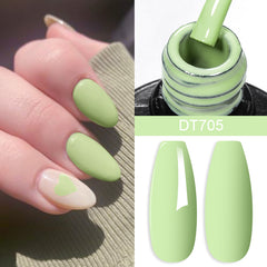 YICKYUE - 7.3ml Avocado Color Nail Gel Polish Semi Permanent DIY Nail Supplies Manicure Gel Varnish Soak Off Base Top Coat