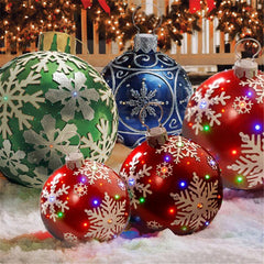 60cm Christmas Decor PVC Balls Inflatable Ball Toy Giant Christmas Tree Outdoor 2022 New Year Decorations Toy Ball(No Light)