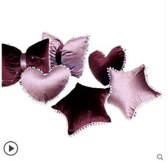 purple style heart/star/knot shaped back cushion bed throw pillow car living room lady gift home decoration