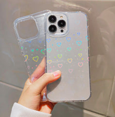 Gradient Laser Love Heart Case For Xiaomi Redmi Note 10 Pro 11 8 9 Pro 8T 9S 10S 9A 9C 10 Case Poco F3 X3 NFC M3 M4 Pro Cover