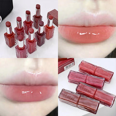 YICKYUE - Water Mirror Lipstick Lasting Non-stick Cup Moisturizing Crystal Jelly Pink Lipsticks Lip Tint Solid Lip Gloss Makeup Cosmetics