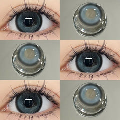 YICKYUE - 2pcs Color Contact Lenses With Myopia Diopter-0.00~ -8.00 Blue Nature Beauty Pupil Makeup Green Eye Free Shipping