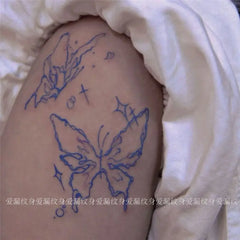 YICKYUE - Butterfly Tattoos Set Waterproof Fake Tattoo for Woman Wrist Clavicle Y2K Temporary Tattoos Simple Cute Cherry Tattoo Stickers
