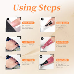 YICKYUE - Jelly Gel Nail Polish,Soak Off LED/UV, Nude Gel Polish Nails Art, vernis semi permanent for Home Salon Manicure Gift for Women