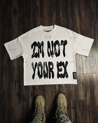 Hearujoy 90s Streetwear Retro Harajuku Fashion Brand Letter Print Oversized Short-sleeved Tops Men Y2k American Street Hip-hop Loose T-shirts Women