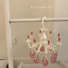 Kawaii Korean Style Girl Heart Retro Crystal Chandelier Shape Clothes Rack Cute Student Bedroom Clothespin Decoration Rack