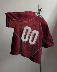 Hearujoy 90s Streetwear Y2K Retro Mesh Jersey Quick Dry Breathable Graphic T Shirt Men Street Trend Short Sleeve Oversized Unisex Football Sports Wear