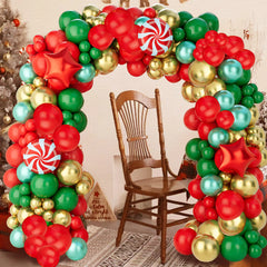 YICKYUE - Christmas Arch Balloon Kits Merry Christmas Decor for Home 2024 Christmas Balloon Xmas Ornament Navidad Natal New Year Gift 2025
