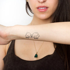 Waterproof Temporary Tattoo Sticker Cute Elephant Design Body Art Fake Tattoo Flash Tattoo Wrist Ankle Female