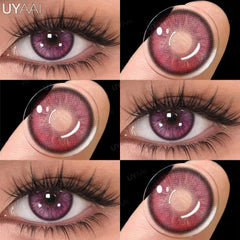 YICKYUE 1 Pair Multicontacts for Woman y2k Korean Style Fashion Eye Lenses Blue Eye Color Contacts Purple Lenses Gray Natural Lens