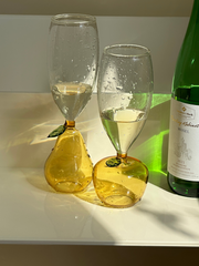 YICKYUE - Creative Fruit Cup Apple Pear Shape Glass Wine Cup Cute Champagne Cup Fun Wine Cup Decorative Decoration Water Cup Beer Glass