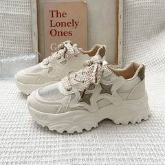 YICKYUE - Simple Platform Sports Shoes Woman Fashion Autumn Korean Style Sneakers Women Casual Versatile Breathable Female Shoes