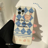 Original bear biscuit bunny cartoon lovely phone case for iphone 12 mini 13 11 pro max 7 8 plus x xr xs max cute shockproof capa