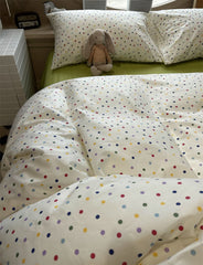 YICKYUE - Fashion cute colorful polka dot bedding set kid,twin full queen king green cotton home textile bed sheet pillow case quilt cover