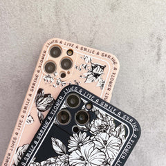 Romantic flower 3d phone case for iphone x 7 8 plus xr xsmax 12 mini 11 pro max silicone cute cover cartoon protective shell