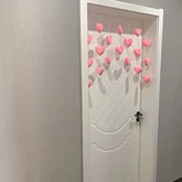 YICKYUE Girls' Pink Heart Shaped Door Curtain Decor Tassel Curtain Divider String Girl Room Partiton Sweet Hanging Beaded Window Valance