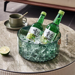 Portable Storage Baskets Transparent Picnic Ice Bucket Fruits Basket Household Plant Flower Pots Kitchen Desk Makeup Organizer