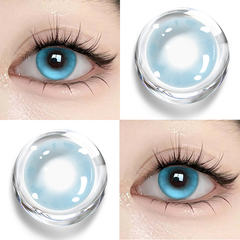 YICKYUE - 1Pair Korean Contact Lenses for Eye with Prescription Myopia Blue Fashion Green Lenses Beauty Pupils Lenses Natural Lens