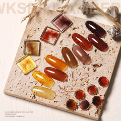 YICKYUE - AS 15ML Jelly Amber Gel Nail Polish Brown Crystal Translucent Dull Color Nail Art Gel Semi Permanent UV Gel Polish Varnish