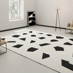 YICKYUE - Modern Geometric Black White Carpet Minimalist Living Room Decoration Carpets Easy Care Bedroom Rug Skin-friendly Cloakroom Rugs