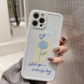 Ins Blue Rose flower jane love soft silicone phone case for iphone x xr xs max 8 7 plus 12 11 pro max mini clear cover conque