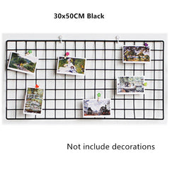 Ins Iron Grid Home Wall Decoration Photo Frame Wall Art Display Storage Shelf Organizer DIY Rack Holder Girl Bedroom Decoration