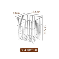 YICKYUE - 304 Stainless Drain Basket Household Kitchen Storage Basket Square Fruit Vegetable Basket Cosmetics Storage Basket